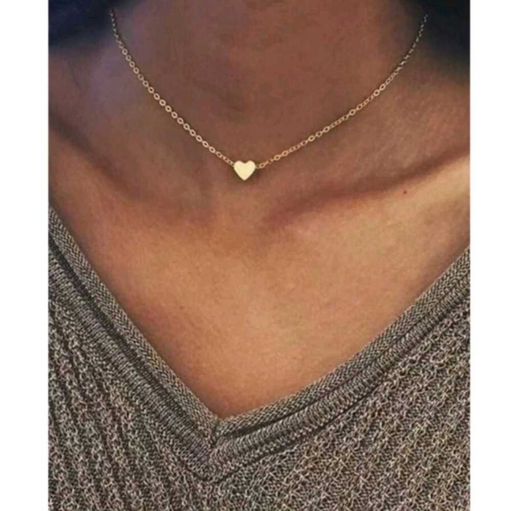 NEW! Gold Plated Petite Heart Delicate Chain Necklace